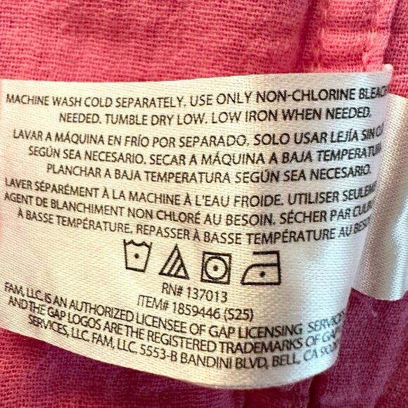 Gap Women's 100% Cotton Gauze Tunic Top Size L Pink Oversized Boho Casual (NEW) - Picture 9 of 13